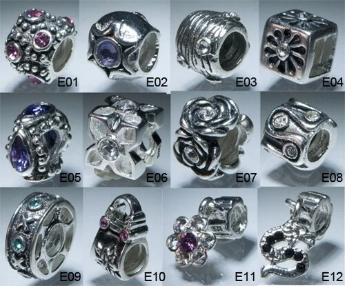 Exklusiv 2 Stück Ausverkauf! C 9 Pure Silber Charmante Perlen für Armband - Bild 2 von 4