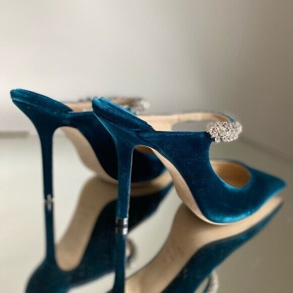 New Jimmy Choo Bing 100 Dragonfly Velvet Pumps with Crystal New Jimmy Choo Bing 100 Dragonfly Velvet Pumps with Crystal