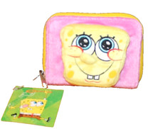 NEW IN BAG 2003 3D SPONGEBOB SQUAREPANTS PINK COIN PLUSH WALLET