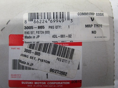 Arctic Cat ZR, ZL 800 Std Bore Piston Rings 2001-04 NEW OEM: 3005-865 - Bild 2 von 2