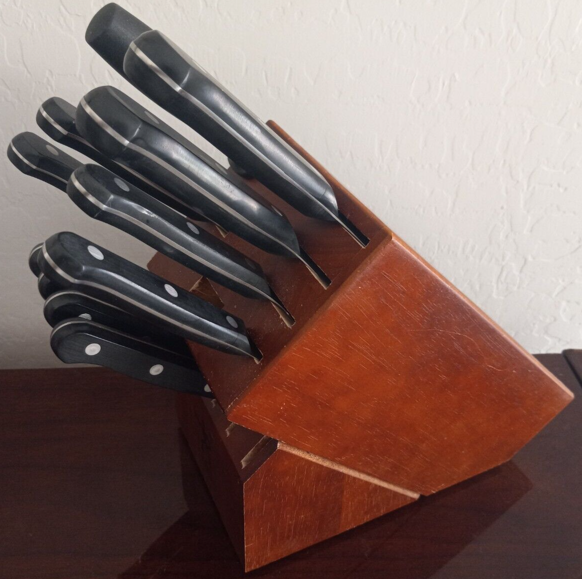 11-piece J.A. Henckels International Knife Set with Wood Block Storage  