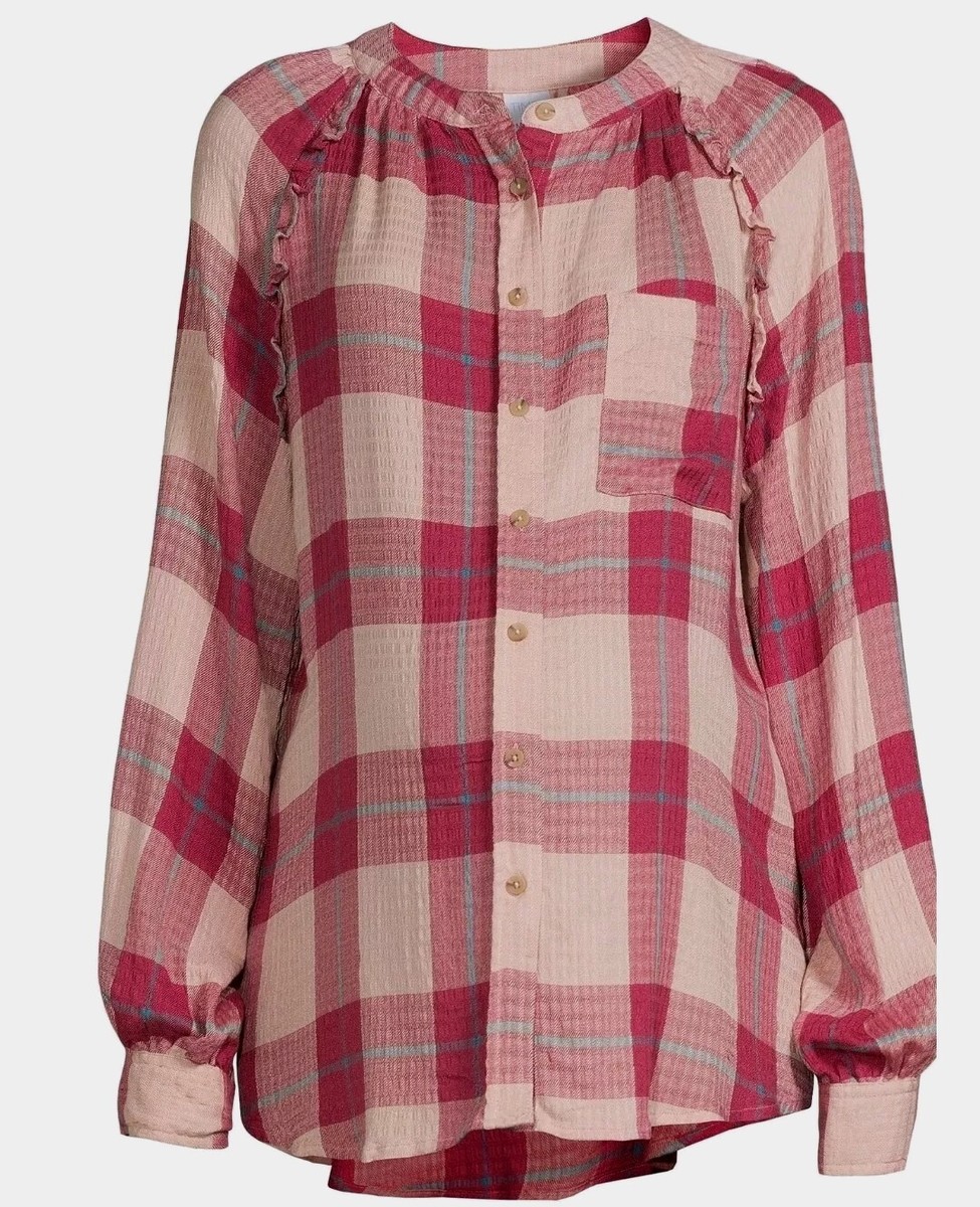 NEW Maternity Plaid Shirts Long Sleeved Button Up Size XXL
