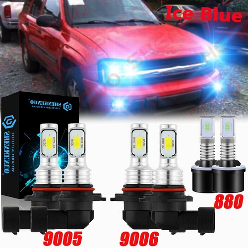 For  Trailblazer 2002-05 -8000K 9005+9006+880 LED Headlight Fog light Bulbs - Picture 1 of 8