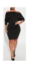 • Fashion Nova Black Off The Shoulder Bodycon Dress Women’s Size Medium