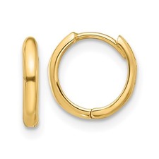 14k Yellow Gold Hinged Hoop Earrings 0.69gm L-10 mm, W-10 mm