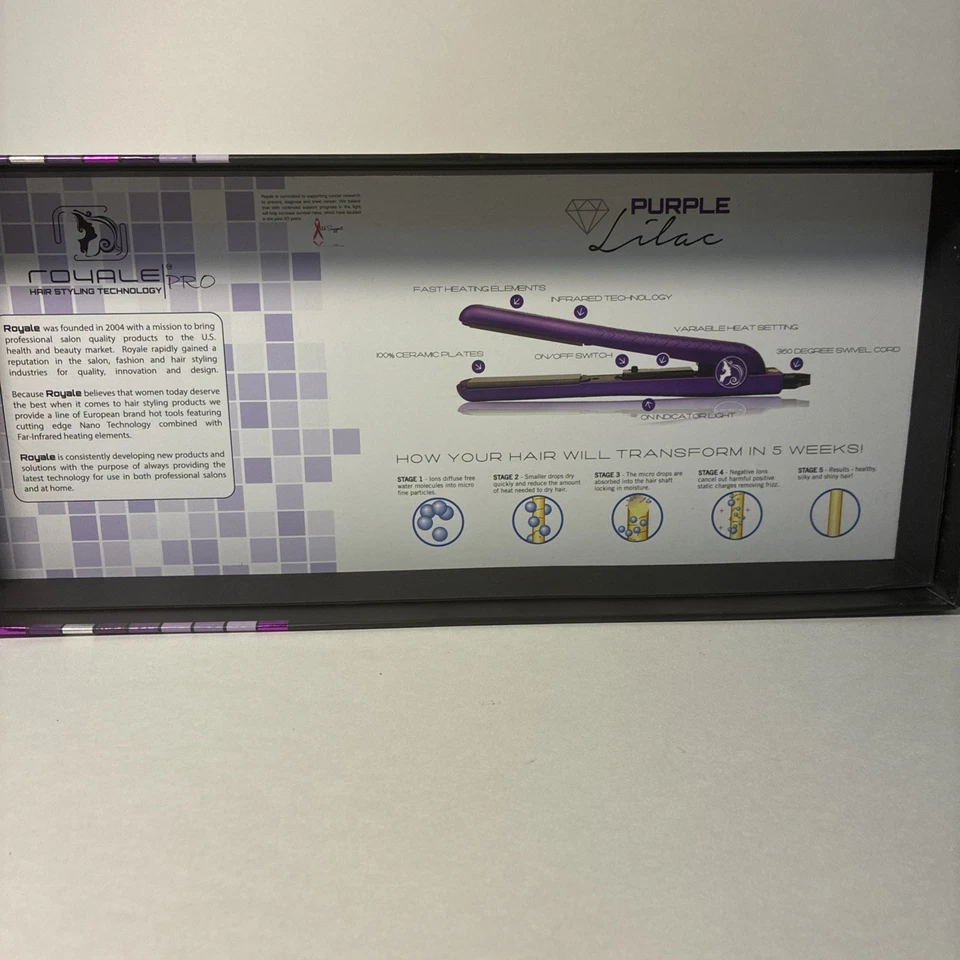 Plancha de peinado Royale Pro de cerámica púrpura lila Foto 3 de 4