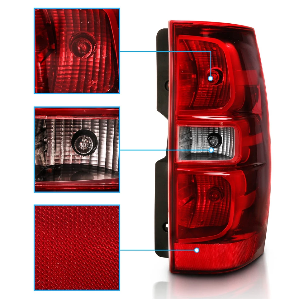 Par de luces traseras de repuesto transparentes rojas para Chevy Suburban Tahoe 2007-2014 Foto 3 de 4