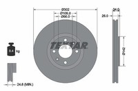 2X Textar Bremsscheibe Vorderachse U.A. FüR Alfa Romeo, CitroËN, Ds, Fiat, Jeep