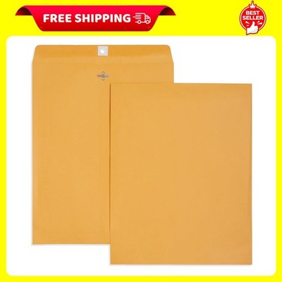 11x14 Clasp Manila Envelopes Brown Kraft Gummed Seal Pack of 100