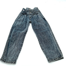 Retro 1980s Lee Pleated Blue Washed Denim Jeans Girls 6 Reg.