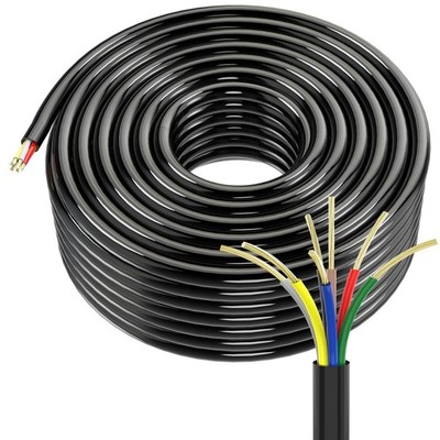 100FT 7 Way Trailer Wire, 14 Gauge 7 Conductor Wiring Harness, 30% CCA Color Cod