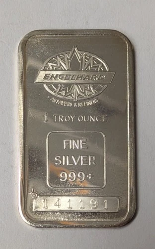 Engelhard Maple Leaf Bullseye 1 oz Silver Bar - A761