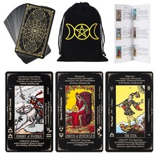 Classic Original 78 Tarot Cards Set with Guide Book  Linen Tarot Carry Bag