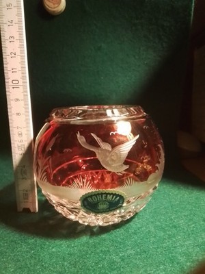 Windlicht, Vase,Bohemia Czechoslovakia, Crystal, Kristall Glas