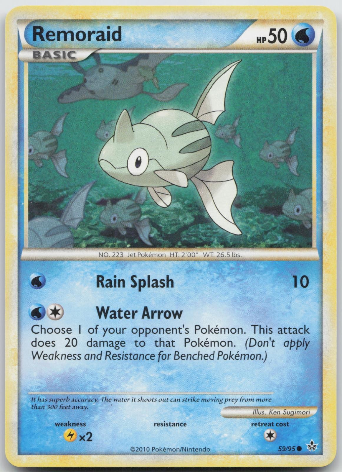 Remoraid 59/95 Common HGSS Unleashed Pokemon LP-NM