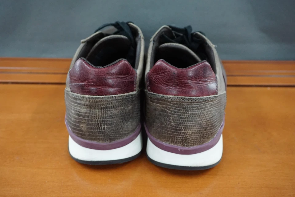 Bruno Magli Beta Shoes Mens 11.5 Brown Leather Lace Up Low Top Sneakers Casual - Image 4 of 4