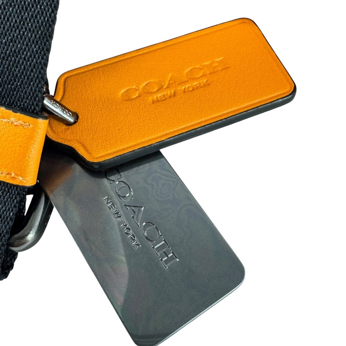 COACH CE529 Sullivan Pack Beige Orange Leather Men's Crossbody Bag