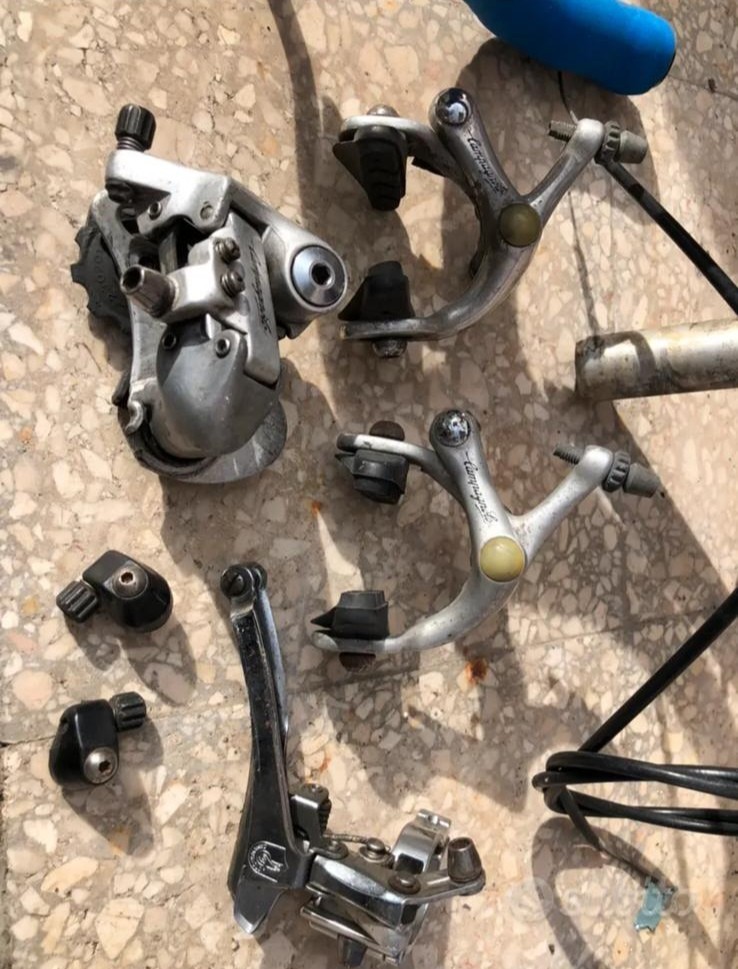 Gruppo Campagnolo Vintage Bici da Corsa + Piega Manubrio Deda Elementi foto 4