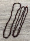 Vintage Costume Jewelry Necklaces Lot w. Maroon Deep Red Garnet Beads 18" & 28"