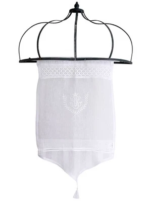 Palazzo Int Courte Voilage Bistro/Scheibengardine Lin Blanc Broderie, 60 cm - Photo 1/4