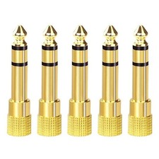 5x TRS Stereo Audio Headphone Adapter 6.35mm 1/4" Male to 3.5mm 1/8" Female Jack