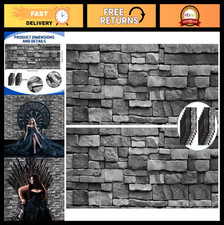 Medieval Brick Stone Wall Backdrop - 12 Sheets, 4.5x9ft, Removable Photo Decor f