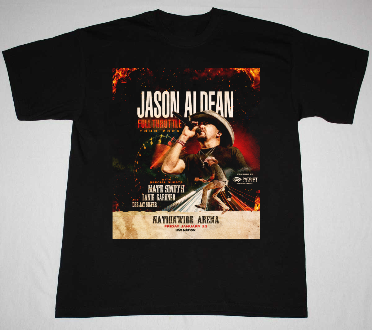 New! Jason Aldean - Full Throttle Tour 2026 Unisex All Size Black
