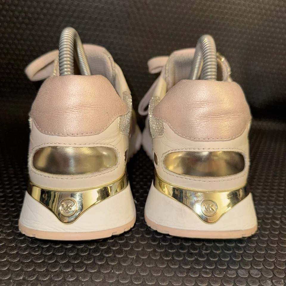 Michael Kors Monroe Dorado Plata Brillo Rosa Cadena-Malla Entrenador Mujer’s Talla 7M Foto 3 de 4