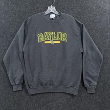 Baylor Bears Sweatshirt Men's Large Gray Champion Crewneck Embroidered