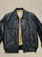 1950-60s Black Sears Fieldmaster Steerhide Leather Bomber Jacket size 40 medium
