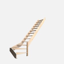 NOSTRA - Raumspartreppe viertelgewendelt unten rechts aus Holz (Buche)  