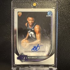 Ace Bailey 2025/26 Bowman Basketball Chrome Rookie Auto Utah Jazz 