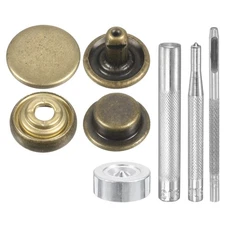 24Set 12.5mm Leather Snap Fastener Kit 2.8" Long W 4 Install Tools, Bronze
