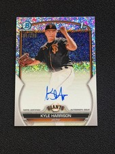 2023 Bowman Kyle Harrison Chrome Auto Speckle Refractor 1st /299 Rookie RC