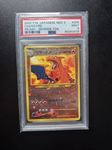 Pokemon TCG Charizard No 006 Promo Japanese Neo Premium File 2 Rev Holo Psa 9