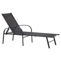 Miami Multi-Position Sun Lounger Adjustable Garden Patio Outdoor Black Grey