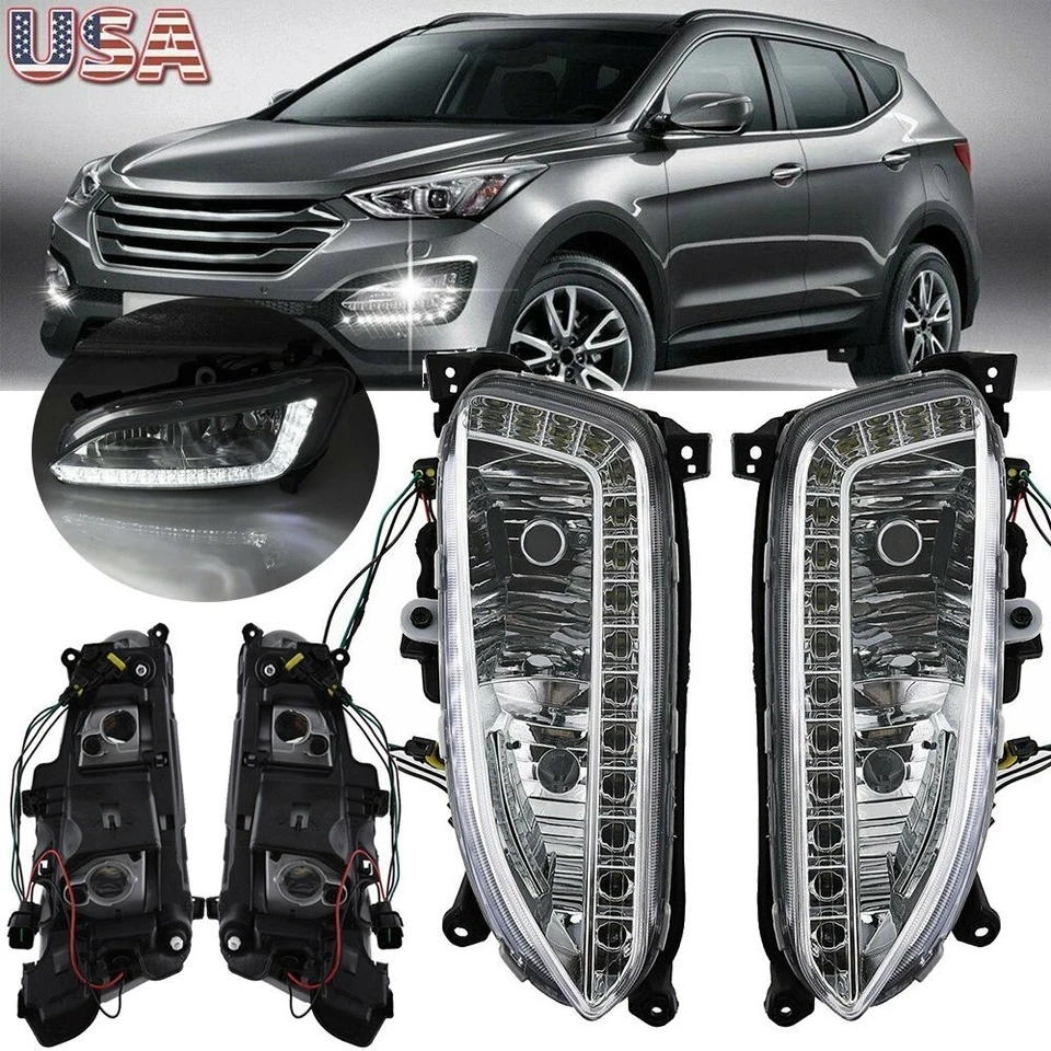 Luces antiniebla deportivas lado pasajero y conductor para Hyundai Santa Fe 2013-2015 Foto 2 de 4