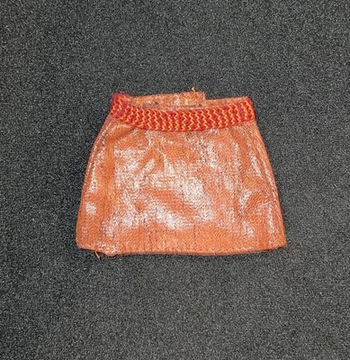 Barbie My Scene Genuine Mattel Brown leather looking skirt w Attached Belt  