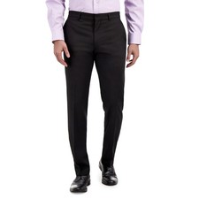 Kenneth Cole Reaction Tuxedo Pants Mens 36x29 Black Satin Stripe Business Casual