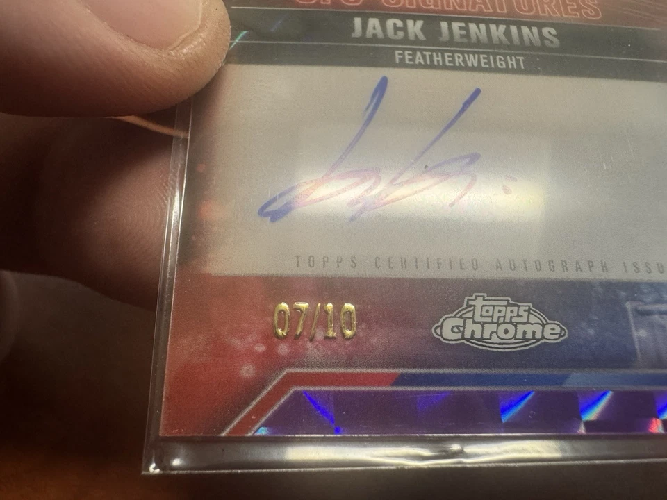 2025 Topps UFC Chrome Jack Jenkins Signatures Purple Refractor Auto /10 Rare 🔥 - Image 2 of 3