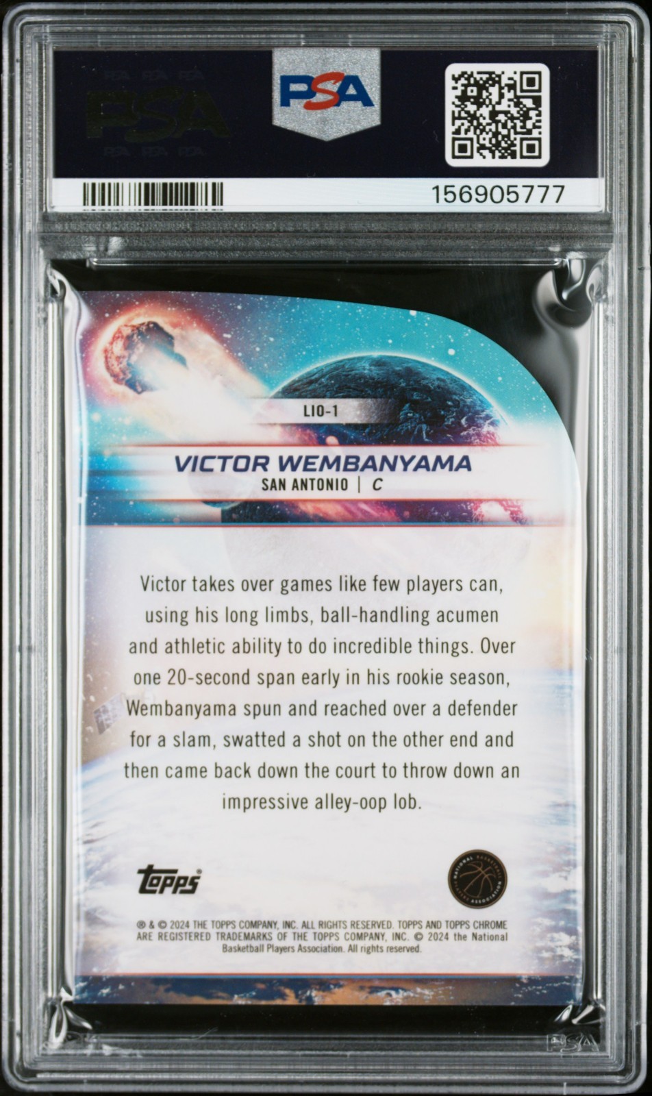 2023 TOPPS COSMIC CHROME VICTOR WEMBANYAMA LAUNCHED INTO ORBIT RC ROOKIE PSA 10 view 2