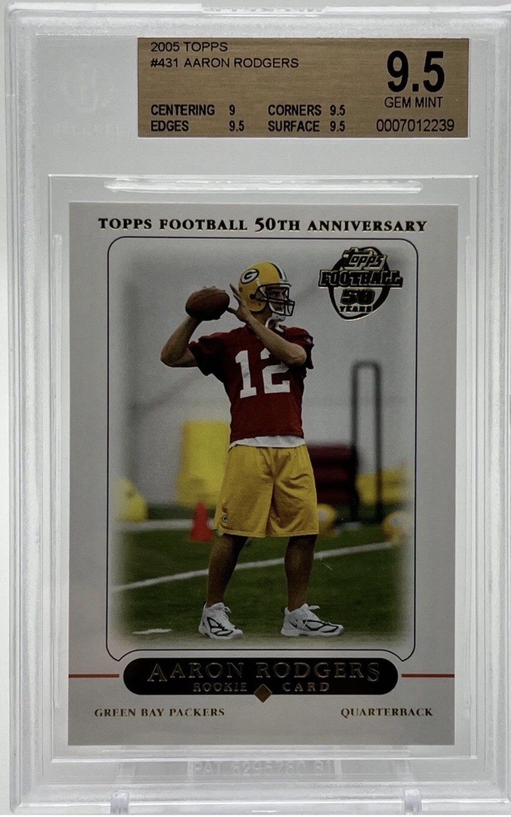2005 Topps AARON RODGERS ROOKIE CARD BGS 9.5 Packers RC *MASONCARDS*
