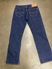 Vintage Levis 501 Jeans Mens 34x32 Dark Blue Denim Button Fly