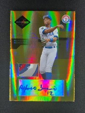 Alfonso Soriano 2005 Leaf Limited Monikers Gold GU Game Used Patch AUTO 22/50