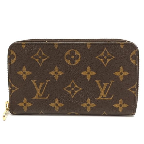 AUTHENTIC LOUIS VUITTON MONOGRAM ZIPPY WALLET ZIP AROUND LONG PURSE BROWN