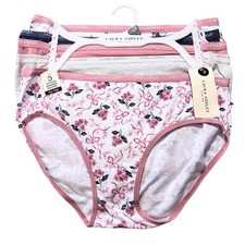 Laura Ashley Women's Panties Cotton Spandex Tag Free 5-Pair Size M