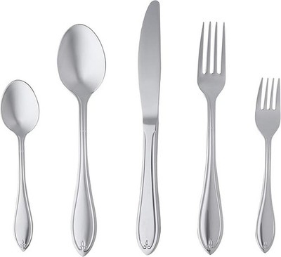 Amazon Basics - 60-teiliges Besteck-Set, Silberfarben - für 12 Personen