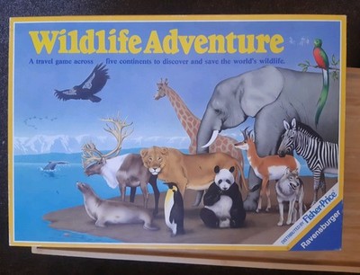1986 RAVENSBURGER W. DEUTSCHLAND WILDLIFE ADVENTURE BRETTSPIEL 100% KOMPLETT SEHR GUTER ZUSTAND 