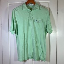 Criquet Mens Players Shirt Mint Green Beer Mug Embroidered Polo Size M READ