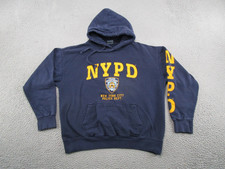 NYPD Hoodie Adult NYC New York Police Spell Out Hoodie Sweatshirt Size L READ
